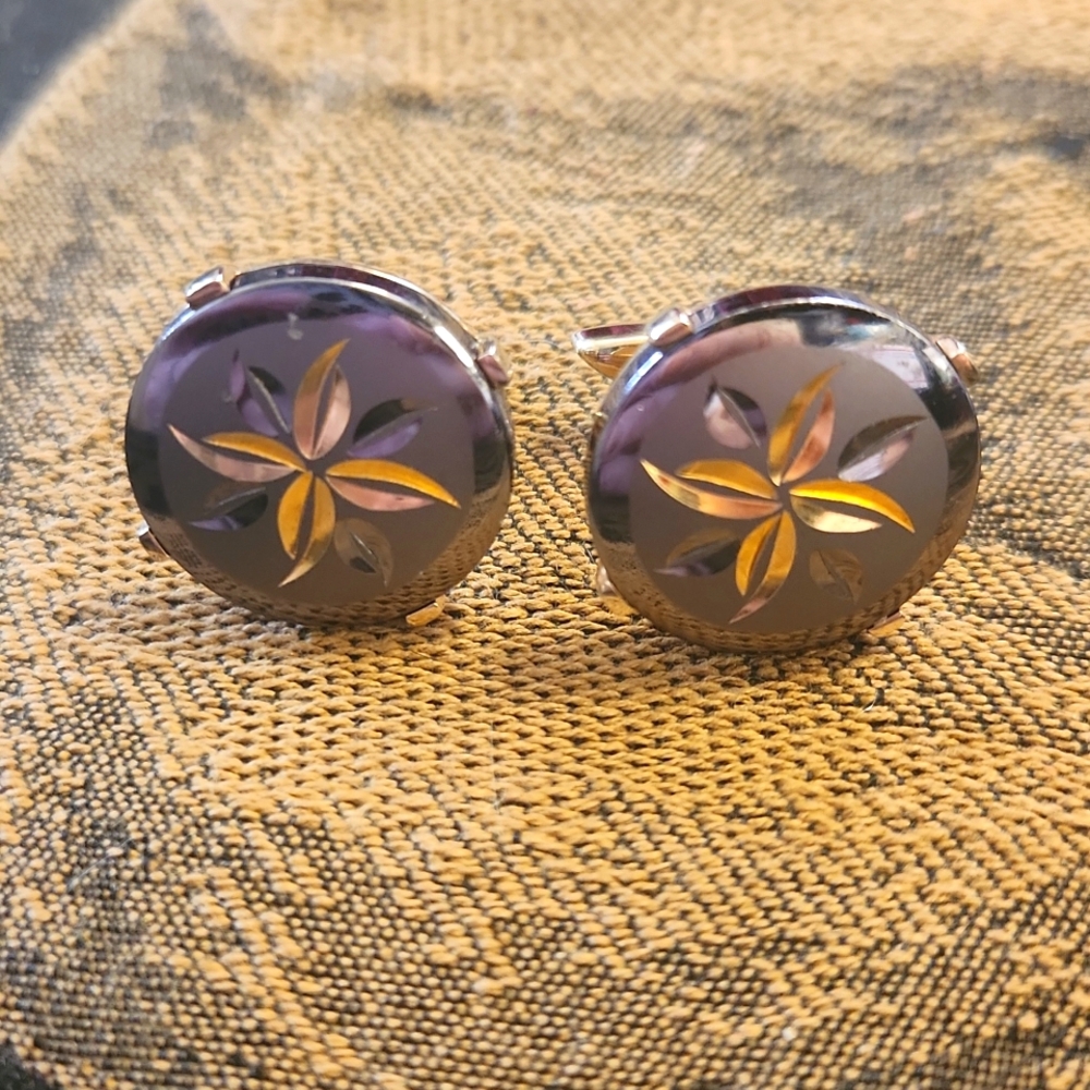 Swank Etched Cufflinks